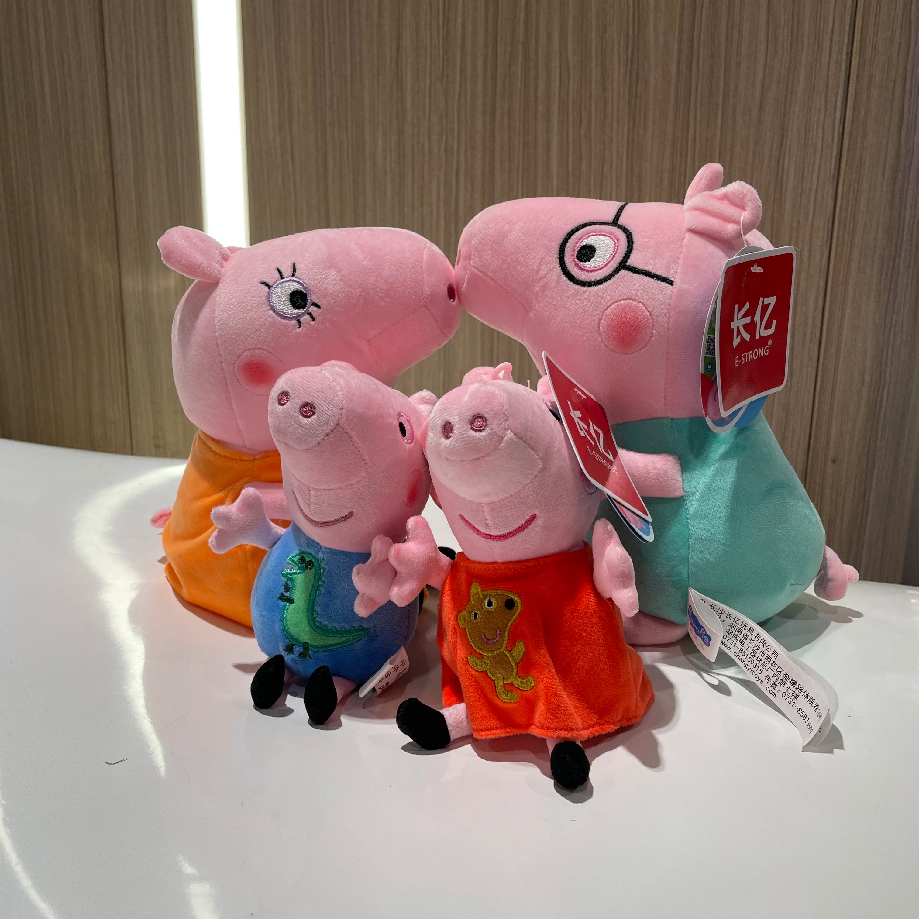 4pcs/set Genuine Peppa Pig 19cm Peppa George 30cm 12'' Mummy Daddy family set Plush Toy Birthday Christmas gift Children Toy