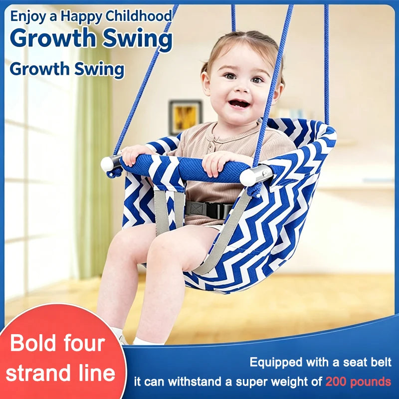 Infant and Toddler Cloth Swing Chair with Safety Harness