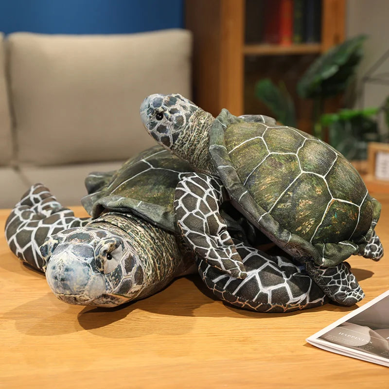 Simulation Sea Turtle Plush Toy Kawaii Soft Stuffed Tortoise Animal Home Decor & Birthday Gift for All Ages