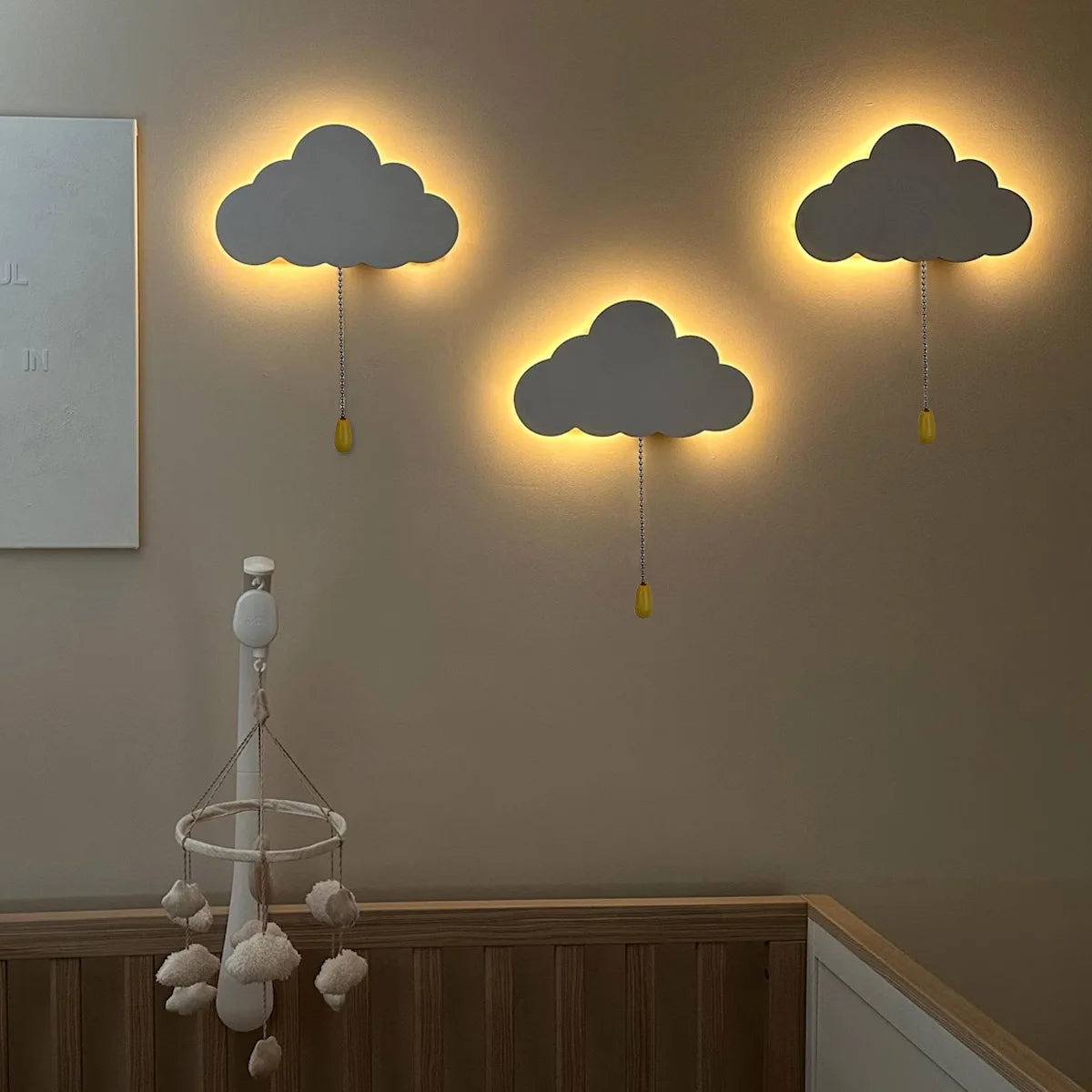 Cloud Light - Floating Cloud Wall Lamps for Nursery & Kids' Bedrooms | Battery-operated Hanging Night Lights