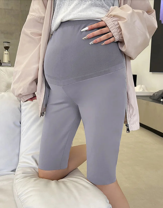 Brand Unknown Maternity Yoga Leggings Pregnant Women High Waist Black Sharkskin Fabric Model PGL100