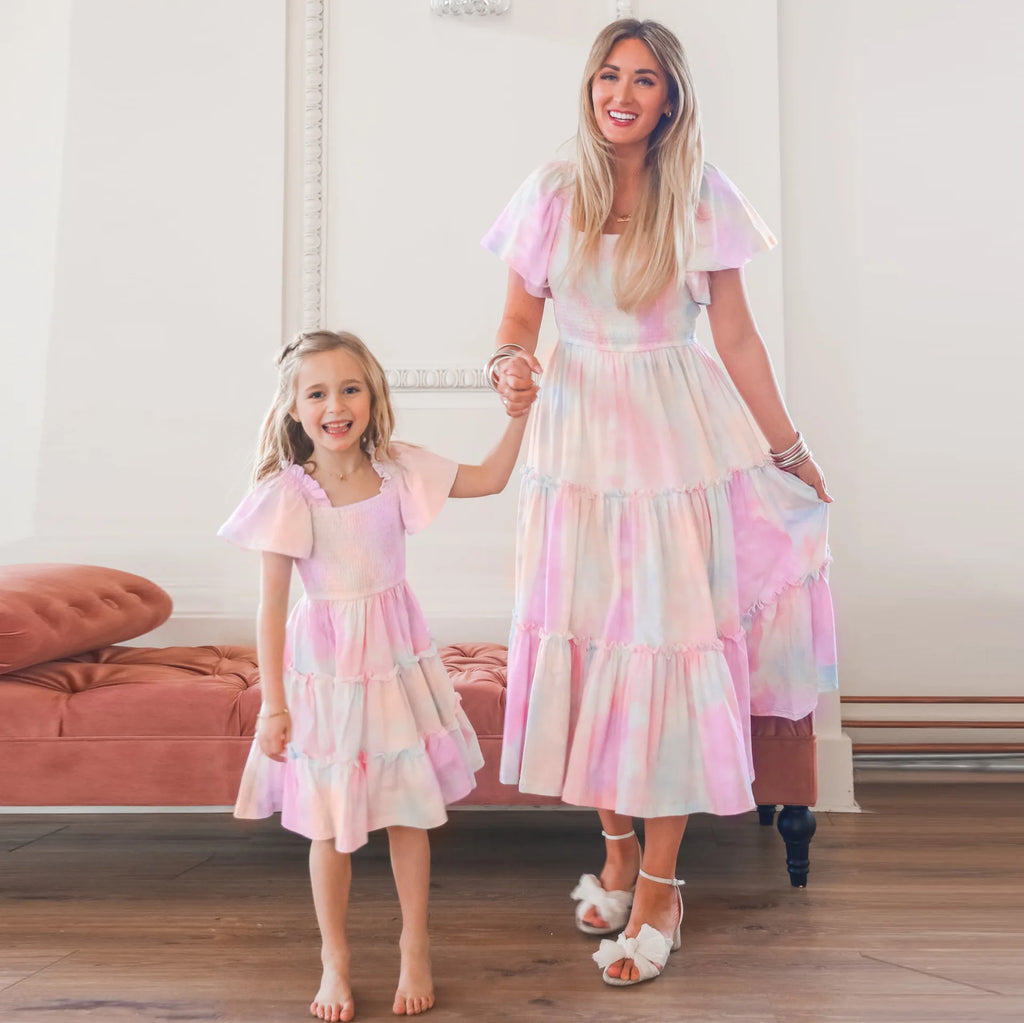 Summer Long Dress Robe Femme Casual Family Matching Outfits Boho Children's Clothing Beach Mother Daughter Dress Vestidos