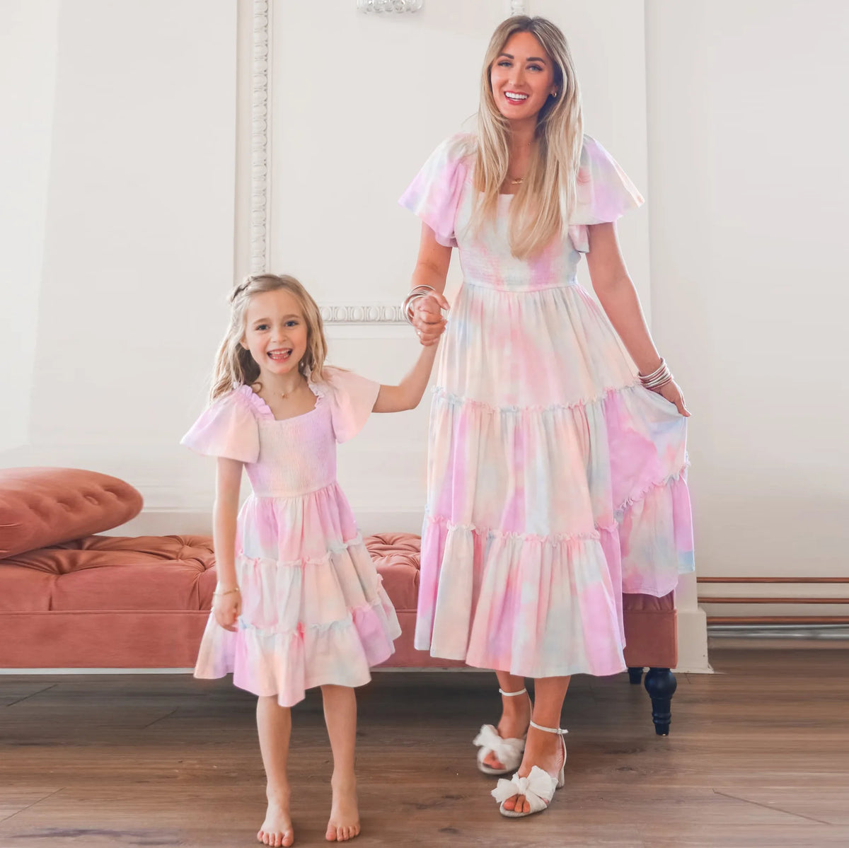 Summer Long Dress Robe Femme Casual Family Matching Outfits Boho Children's Clothing Beach Mother Daughter Dress Vestidos