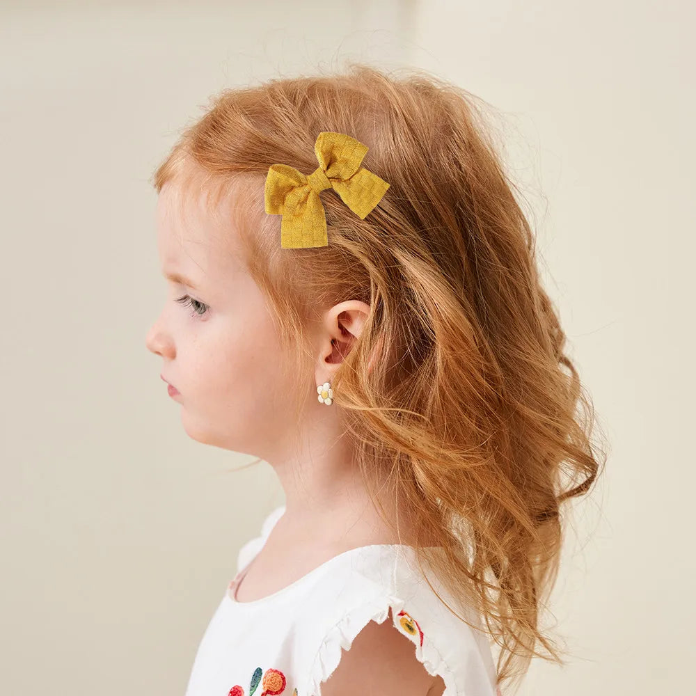 Random Color 40pcs Lattice Hair Bows Hair Clips for Girls Hairpin Handmade Bows Barrettes Headwear Children Hair Accessories