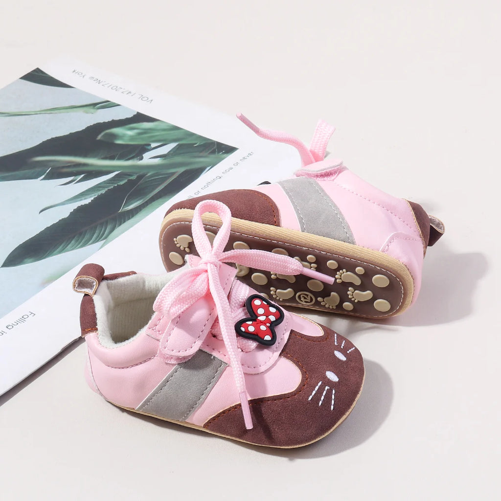 New Design Baby Girls First Walking Toddler Shoes Spring And Autumn Baby Indoor Outdoor Sneaker With High Quality PU Leather
