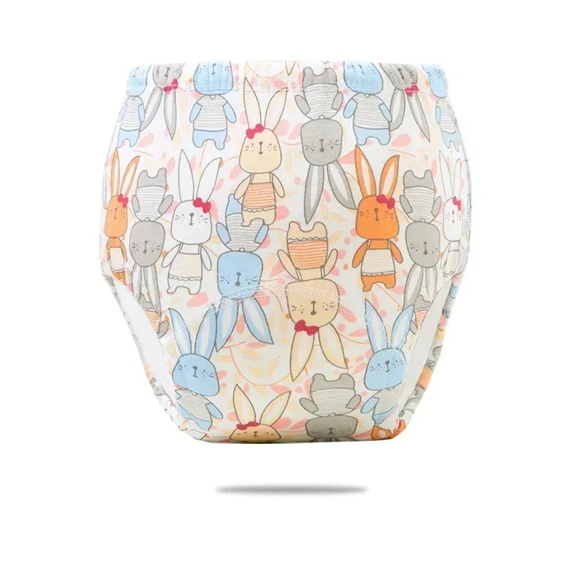 Cartoon Print Potty Training Pants Washable Breathable Cotton Cloth Diaper For Toddlers Nappy