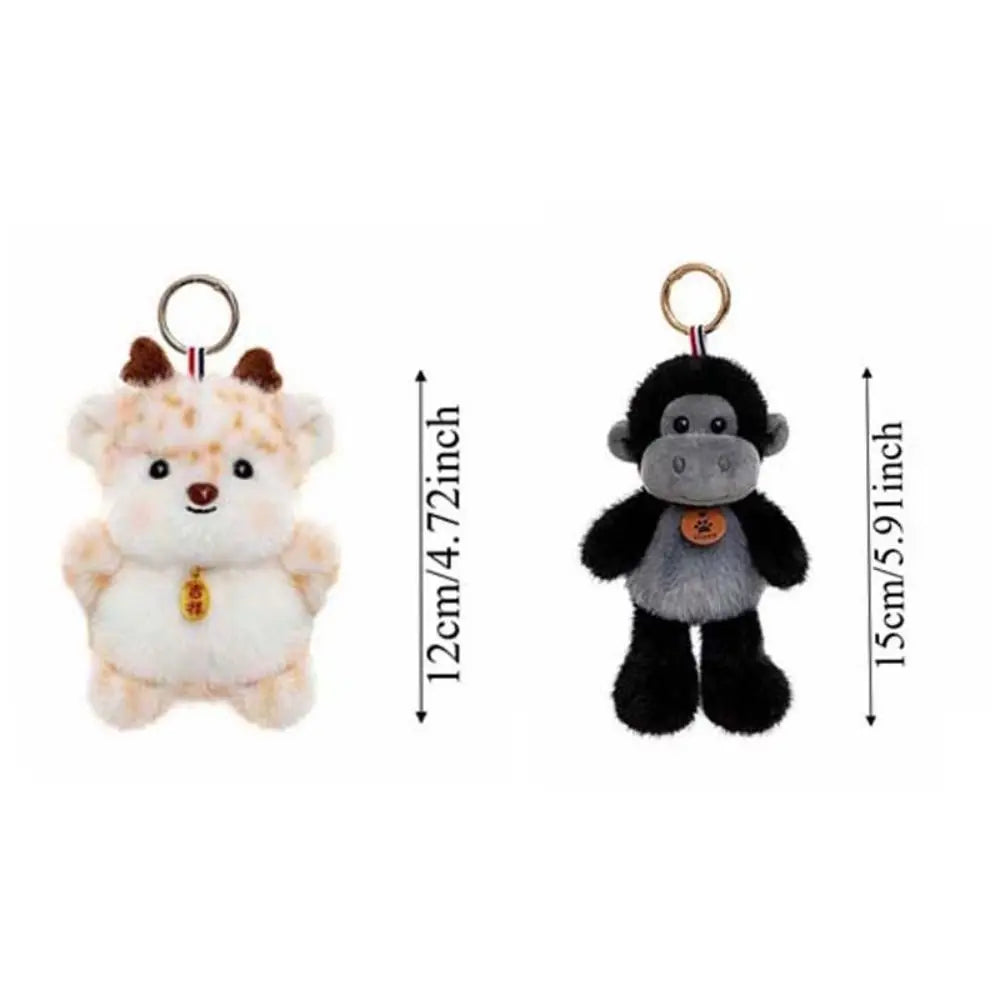 Kawaii Animal Lion Doll Cute Jumping Series Plush Pendant Rhinoceros Sloth Panda Monkey Toy Bee Husky Crocodile Super Soft Kids