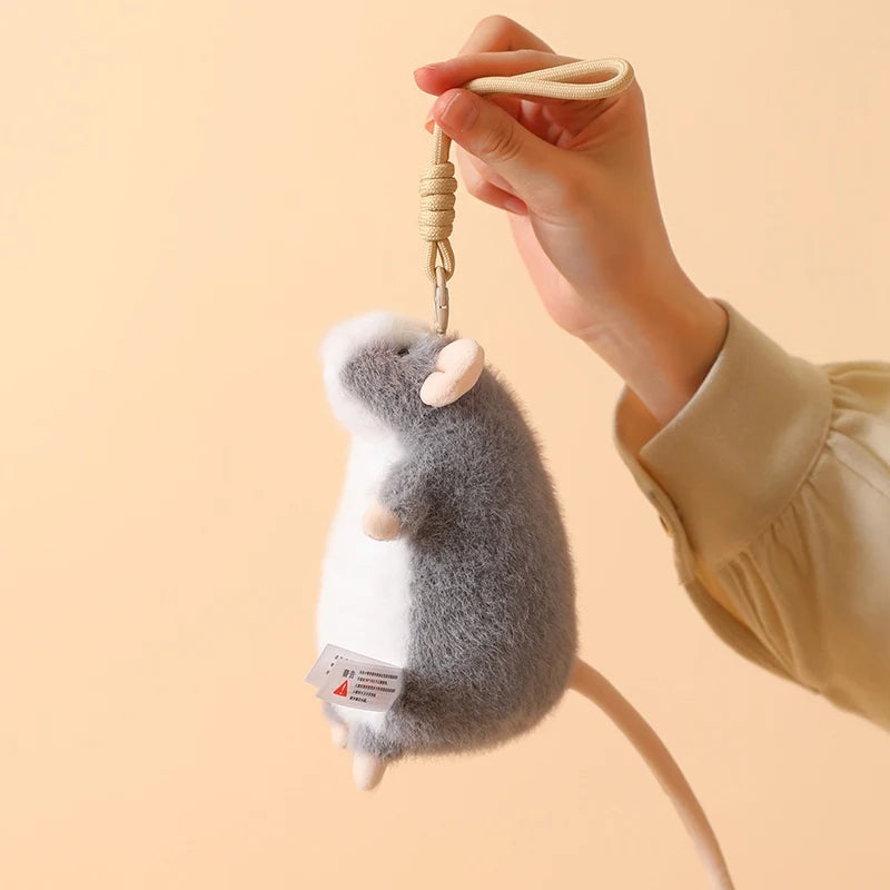 Ncie 1pc 15/21cm Cute Flower Branch Mouse Plush Pendant Kawaii Mouse Backpack Decro Stufffed Animal Happy Birthday Gifts