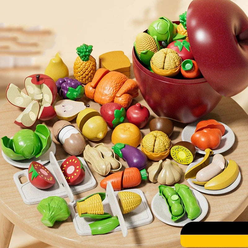 Montessori Paste Chechele Gift Box Simulation Durian Fruit Grapefruit Cherry Educational Toy  House Decompress Educational Toy