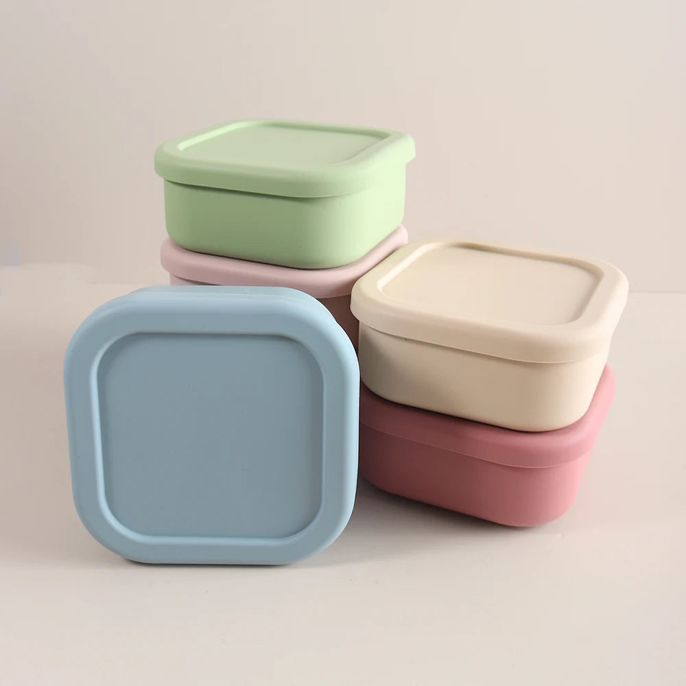 Custom Name or Pattern 1pc Food Grade Silicone Baby Food Storage Container, 510ml Leak-Proof Snack Box, School Lunch Box