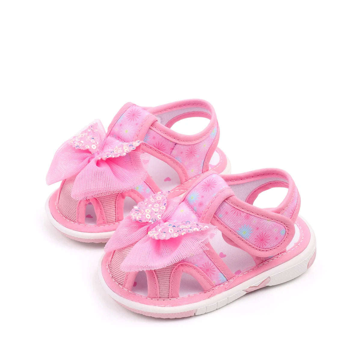 2025 0-2Y Baby Girls Baby Girls First Walking Indoor Outdoor Toddler Shoes With Squeaky Beautiful Design And Soft TPR Sole