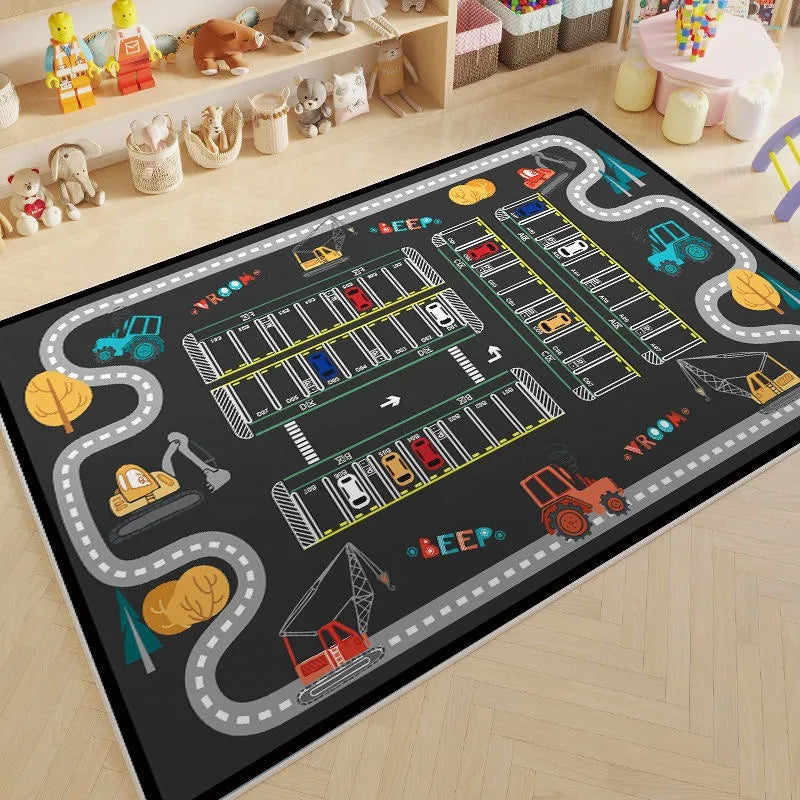 Cartoon Car Traffic Children Carpet Play Mat Crawling Floor Mat Model CCT001 Non Slip