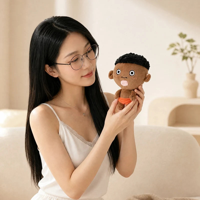 Net Red Black Pendant Keychain 15cm Natasha Black Plush Doll Black Man Decompression Squeeze Ball Plush Doll Boy Girl Gift