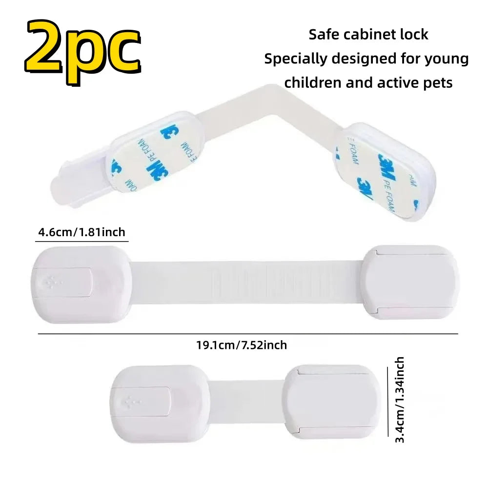 Child Protection and Baby Protection Cabinet Lock, Non Perforated, Used for Drawers, Refrigerators, Dishwashers, Cabinets, Ovens
