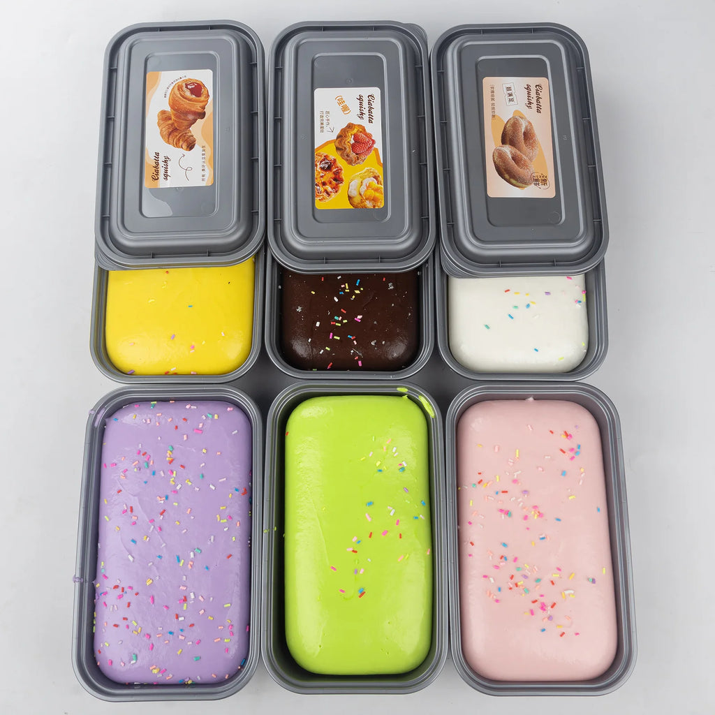 Bakery Tray Ciabatta Squishy Cream Scented Slow Rebound Stress Relief Hand Therapy Ornament Color Soft Foam Squeeze Relax Prop