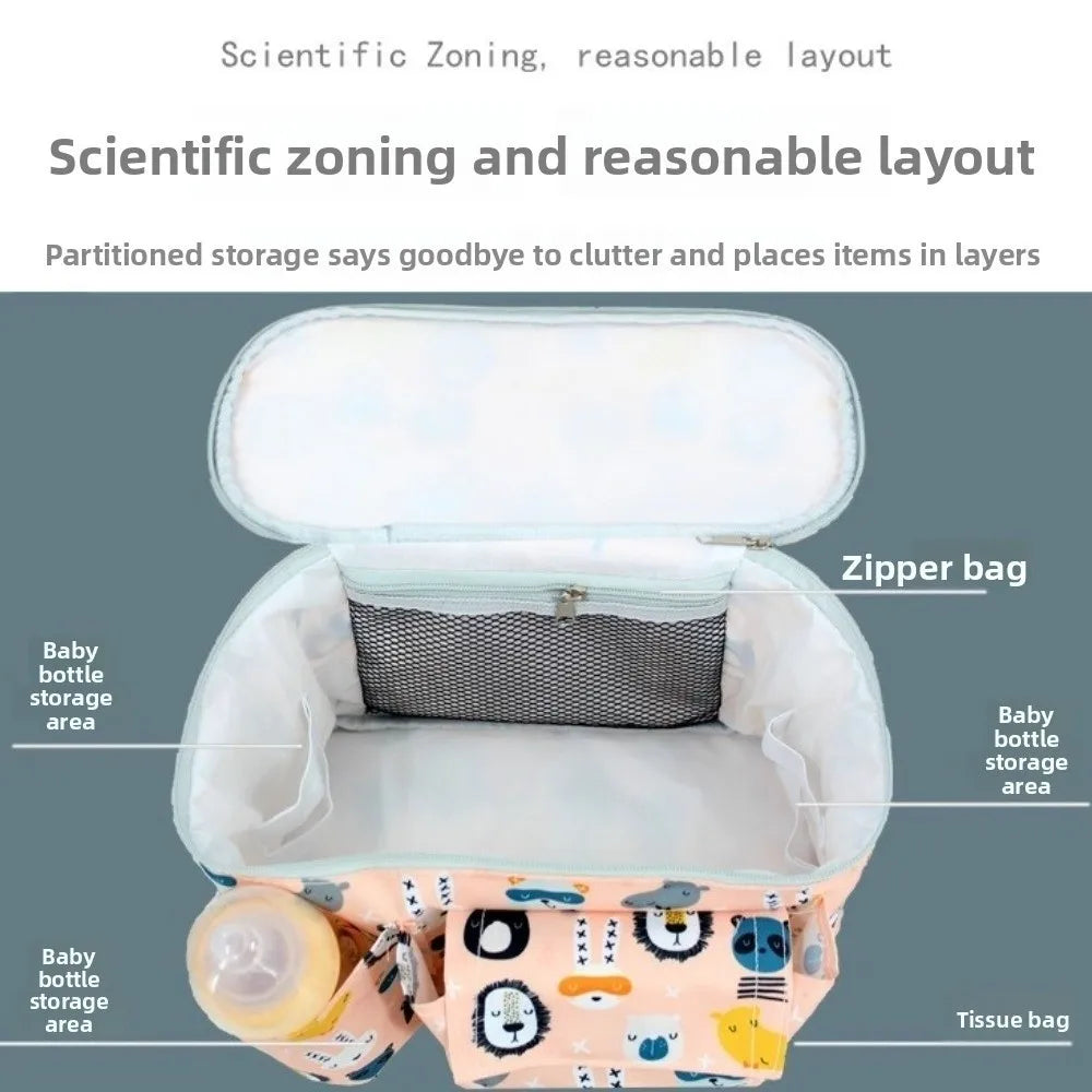 Oxford cloth Baby Stroller Bag Printed Pram Buggy Cartoon Stroller Organizer Large Capacity Multi-functional