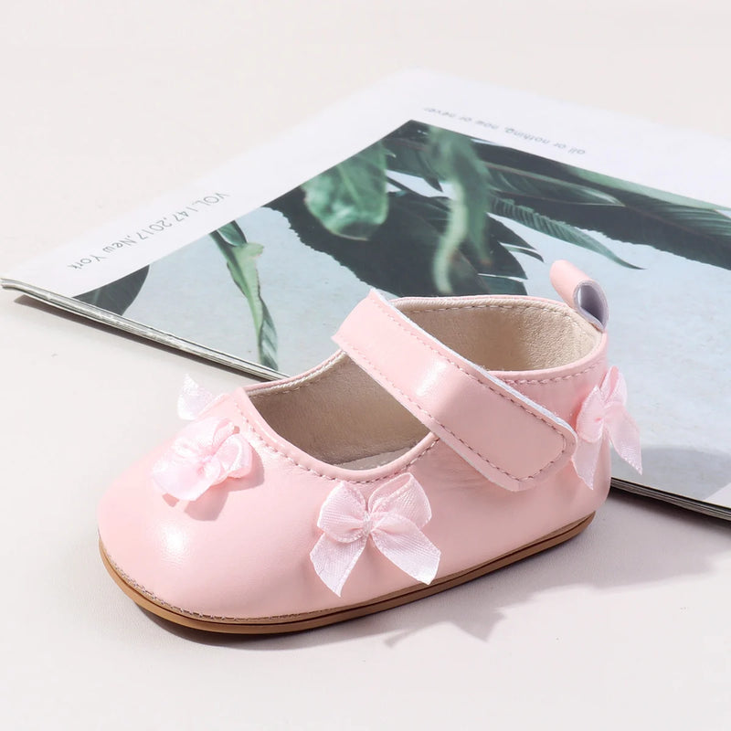 New Spring And Autumn Baby Girls First Walking Indoor Outdoor Toddler Shoes For 0-18M Baby Princess Shoes Soft TPR Sole