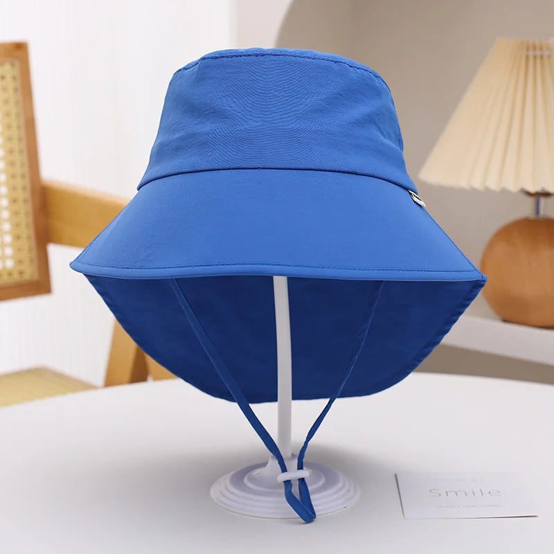 Foreign Trade Amazon Children's Fisherman Hat Extra Large Brim Quick-Dry Cape Hat Spring Summer Boys and Girls Sun Hat Beach Hat
