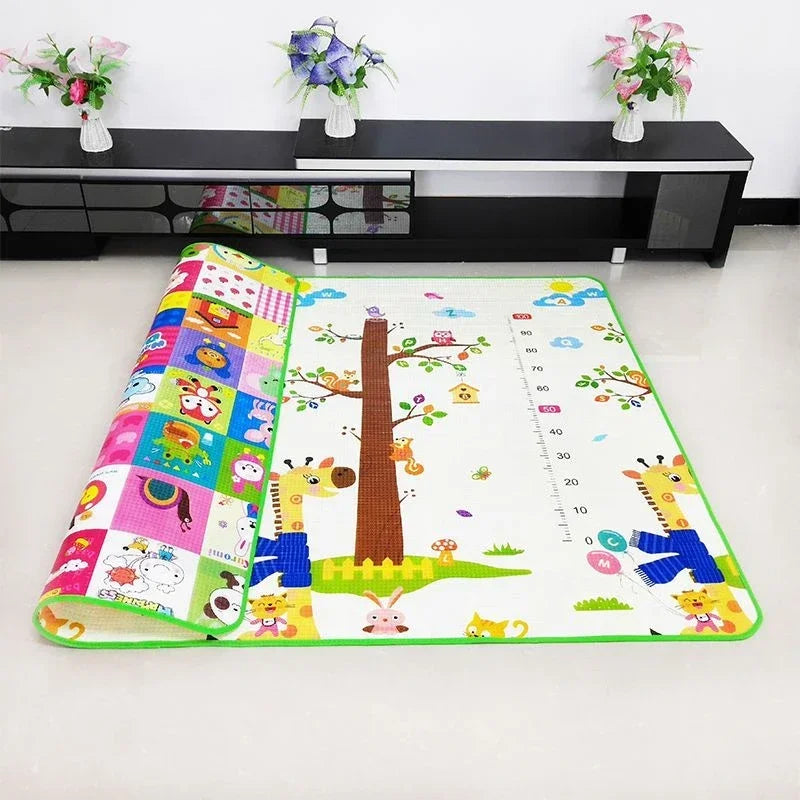 Baby Activity Gym Mat for Crawling and Play, Double-Sided Pattern, Model EPE-01, Non-Toxic