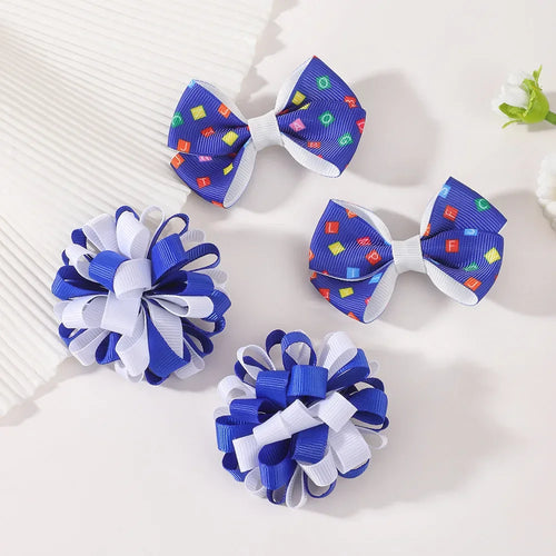 2 Cute Letter Bow Hair Clips Set For Children Model 2CLB Back To School Colorful Hair Accessories