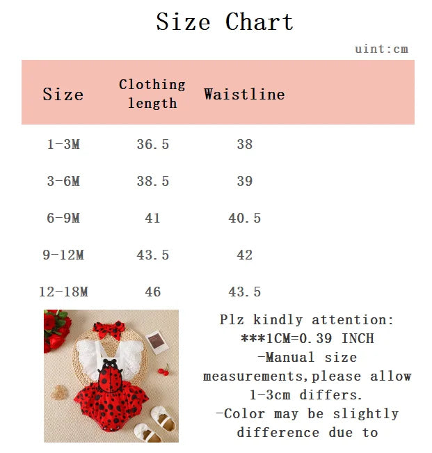Newborn Baby girl Bodysuit Laceseven star Ladybug Bodysuit+Headband 2-piece set for 0-18 Month old Female Baby Summer Bodysuit
