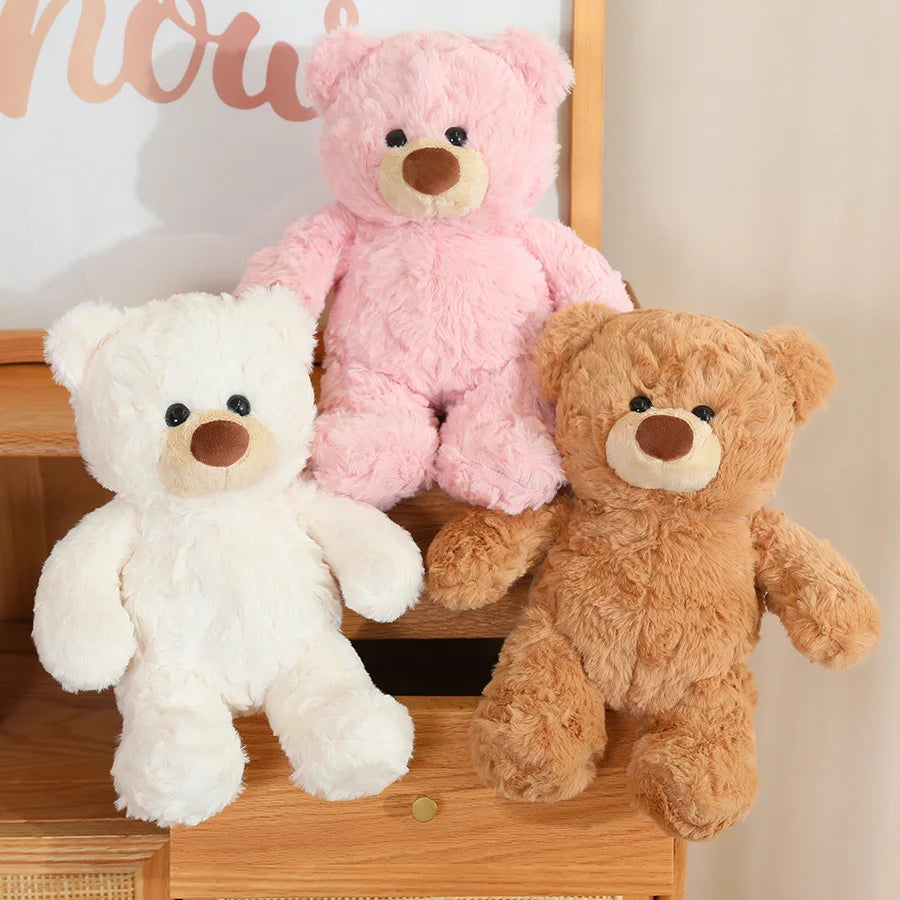 Hot High Quality Lovely Curly Teddy Bear Doll Brown Plush Soothing Toy Stuffed Toys Room Decoration Birthday Gift For Kids Girls