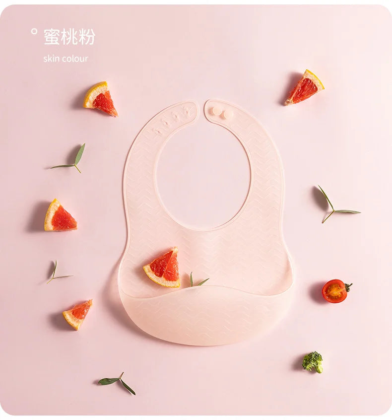 1 Pc Baby Silicone Jelly Bib Lightweight Widen Shoulder With PP Box Water Proof Adjustable Length Design Baby Tableware Bib