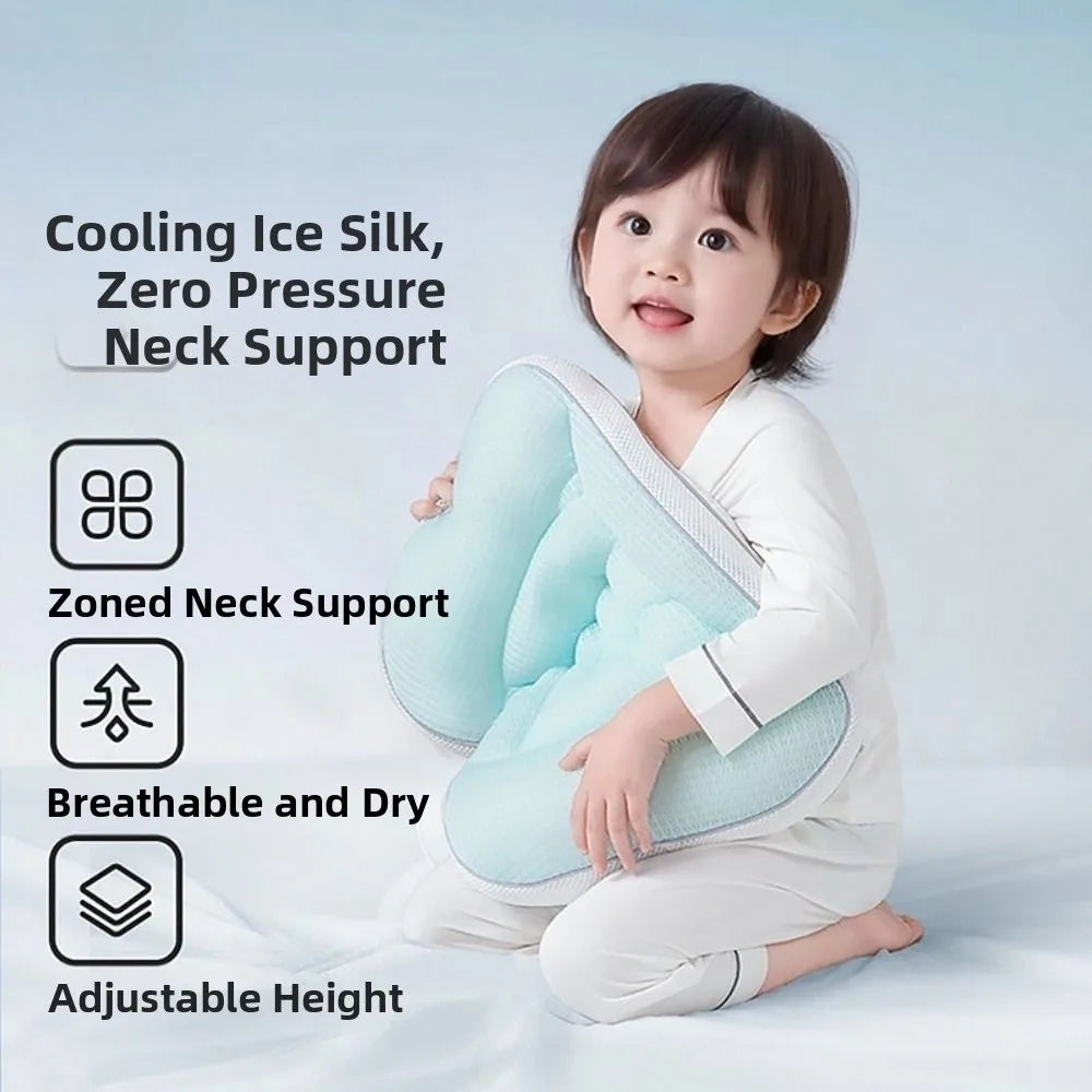 New Reversible Baby Pillow Breathable Comfortable Newborn Pillow Soft Green Baby Sleep Pillow Children