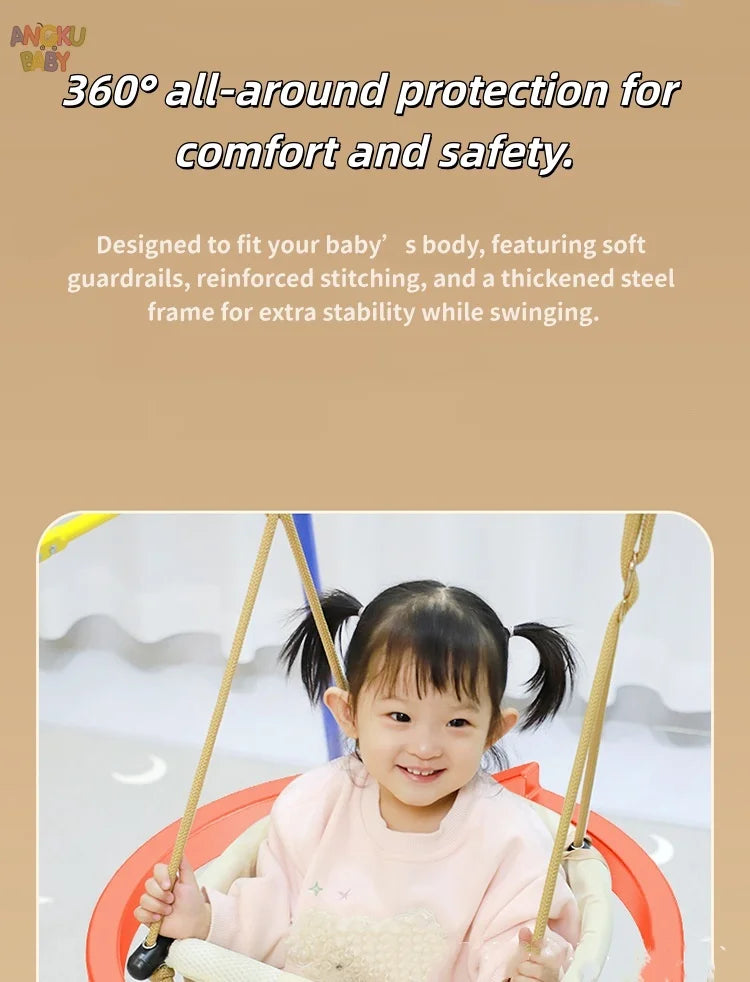 Adjustable Baby Swing - Foldable 360° D-Shaped Portable Rocker