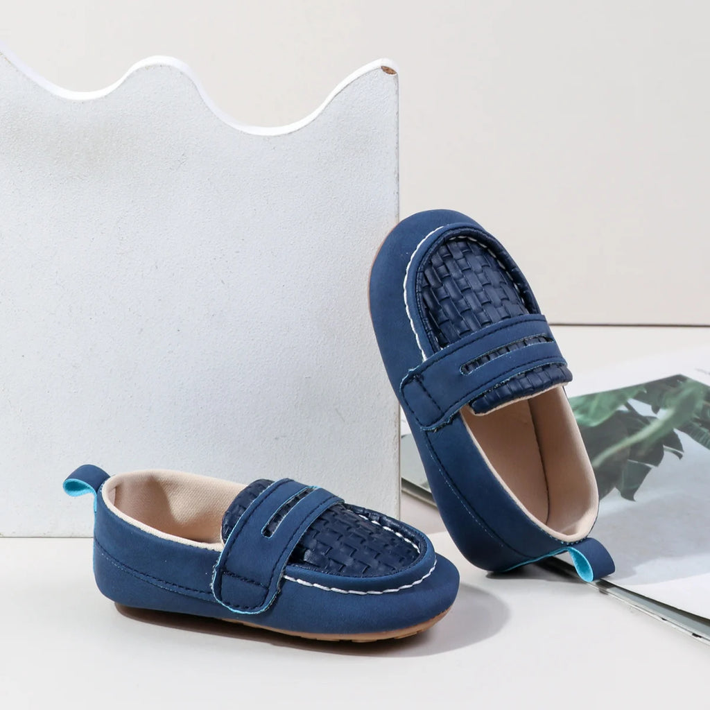 Baby Unisex Slip-on Toddler Shoes Spring And Autumn 0-18 Months Three Colors PU Leather And TPR Sole For Baby Boys And Girls
