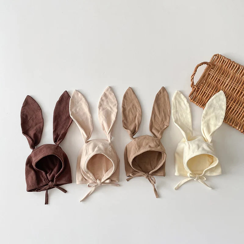 Cotton Newborn Hat Bunny Long Ears Infant Bonnet Baby Beanie Hats for Girls Boys Accessories Autumn Korean Toddler Cap 0-12M