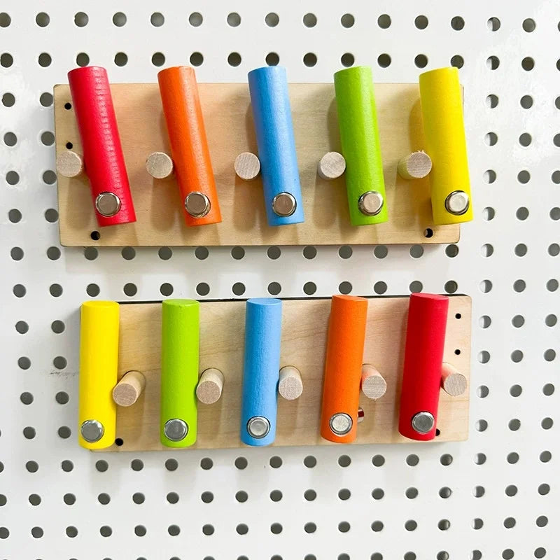 DIY Montessori Busy Board Toy For Early Education Development Wooden Material Accessories Rainbow Card Water Pipe Aid