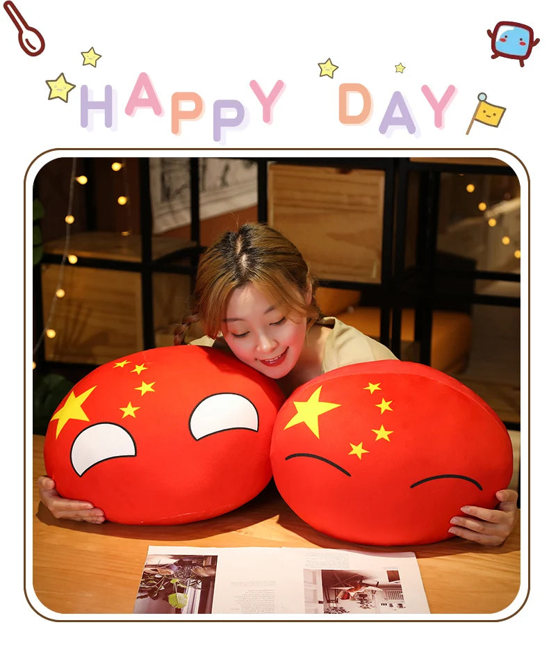 Hot  10/30/50cm Polandball Country Ball Toy Plush Pendant Plush Doll Countryball Ussr Usa France Russia Uk Japan Germany  Italy