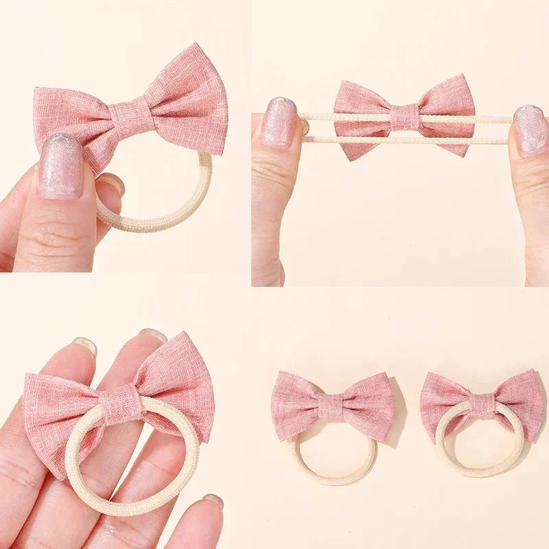 20Pcs Elastic Hair Bands for Girls Baby Scrunchies Bows Kids Hair Accessories Ties for Children
