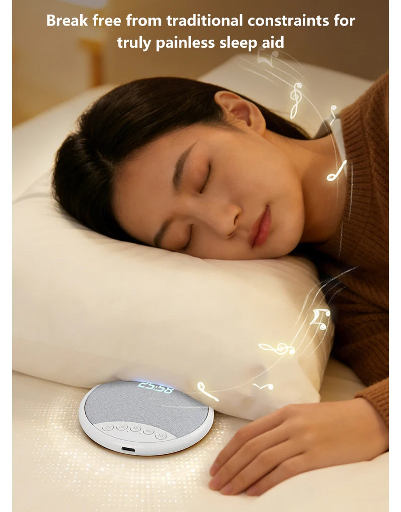 Lenovo Pillow Speaker HiFi Sleep Sound Machine White Noise Bluetooth 5.4 Speaker Digital Alarm Clock Timer Long Battery Life