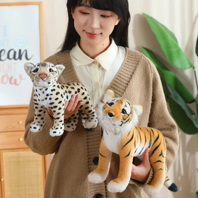 New Simulation Lion Tiger Leopard Plush Toys Home Decor Stuffed Cute Animals Dolls Gift For Children Birthday Christmas