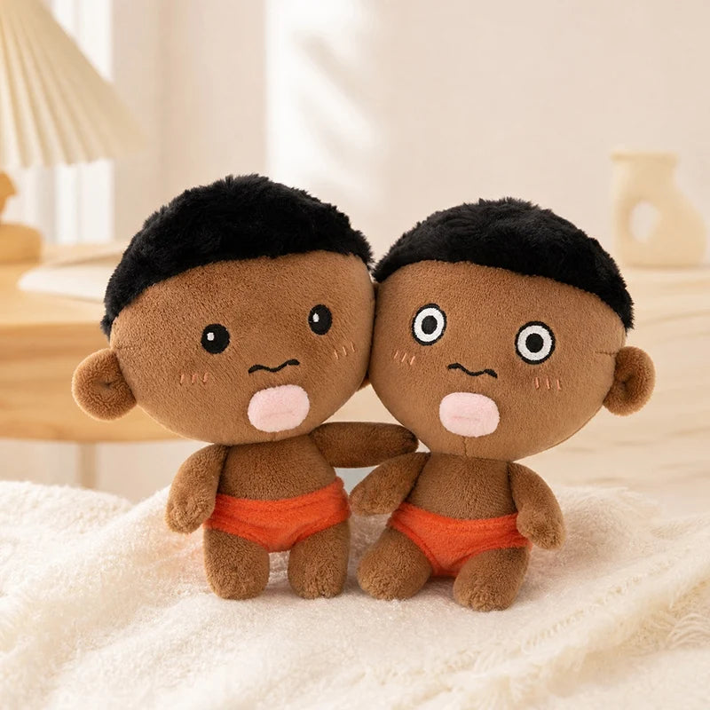 Net Red Black Pendant Keychain 15cm Natasha Black Plush Doll Black Man Decompression Squeeze Ball Plush Doll Boy Girl Gift