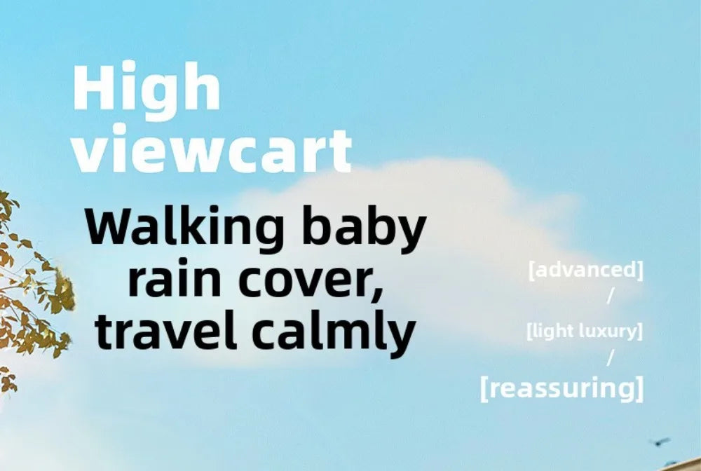 Transparent Baby Strollers Rainproof Cover Windproof Waterproof Baby Pram Rain Cover Travel Nobstructed View Pushchair Raincoat