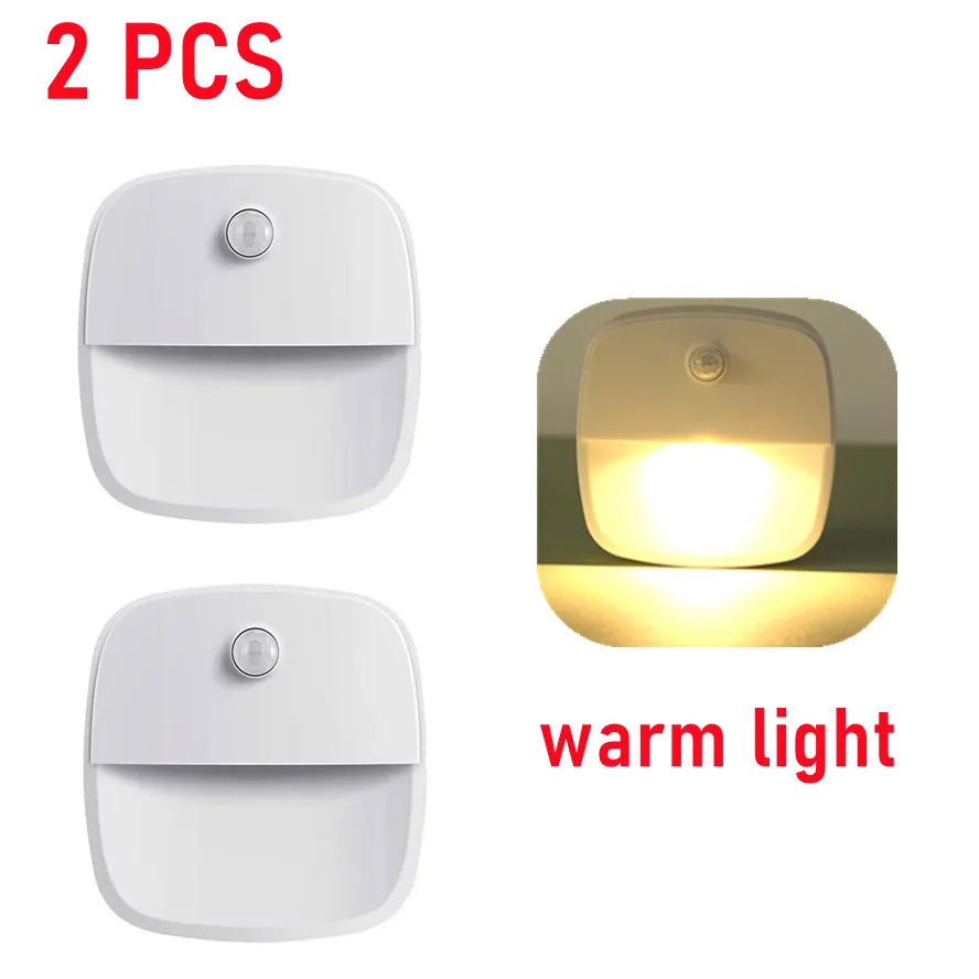 LDHLM Mini Led Motion Sensor Night Light AAA Battery Powered Wall Mount Bedroom Staircase Closet Lamp
