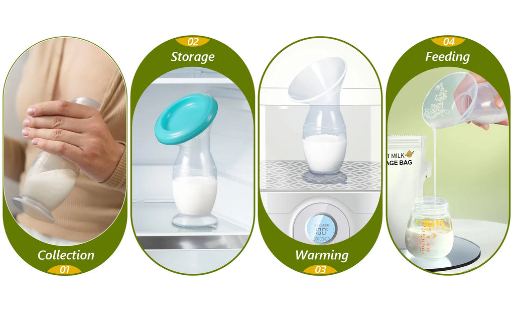 Manual Breast Pump Food Grade & Silicone Pump with Milk Collection One Size Fits All High Temperature Resistant No Leak Design