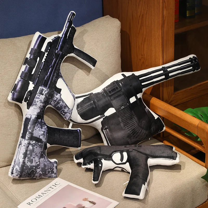 Hot Super Cool Realistic Stuffed Printed Firearm Plush Toys Soft Funny Lifeiliek Rifle Sniper Rifle Toys Game Props For Boys