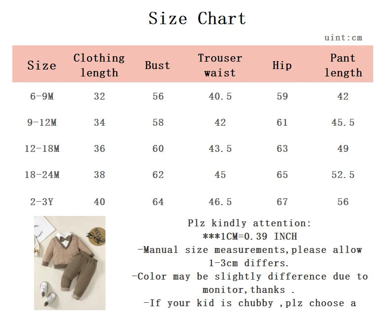 0-3 Years Baby Boy Set Bow Striped College Style Top+Pants 2Pcs/Set Toddler Baby Boy Spring and Autumn Set Baby clothing