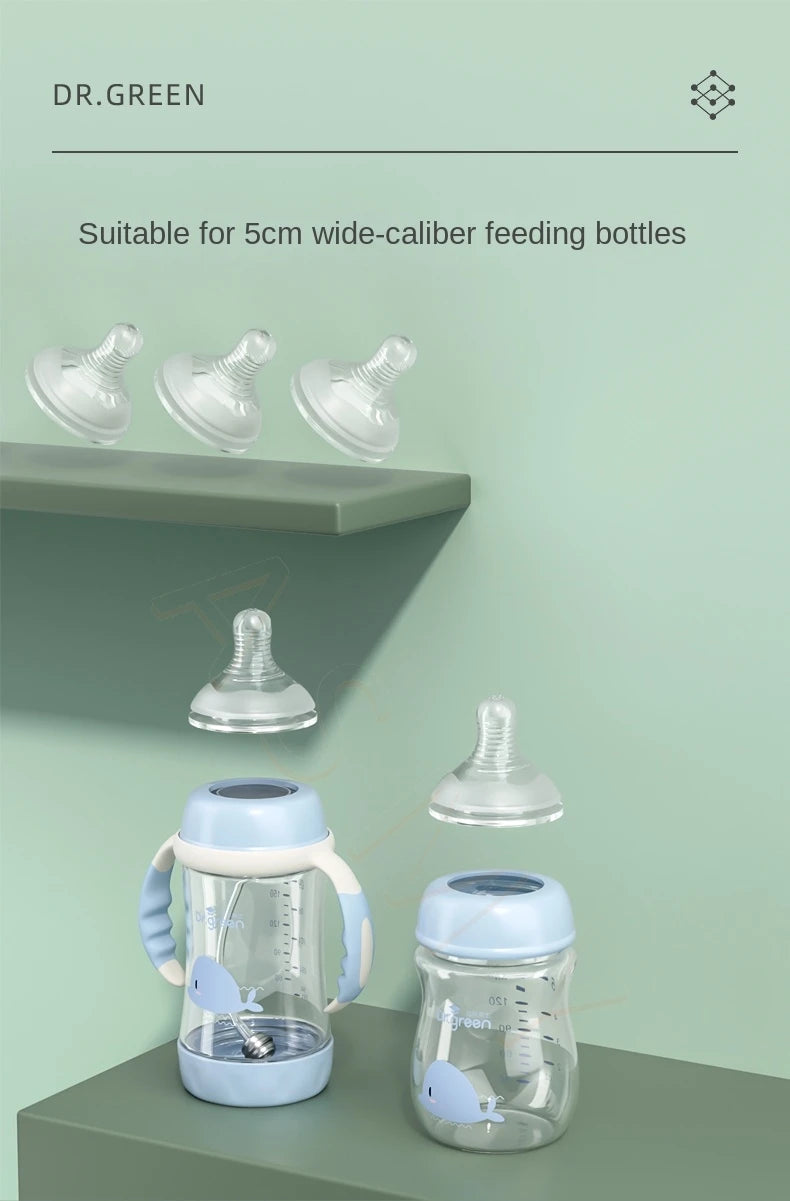 Dr.Green Wide Mouth S/M/L/Cross hole Nipple Bottle nipple safe silicone material soft texture Suitable for 0-3 years old babies