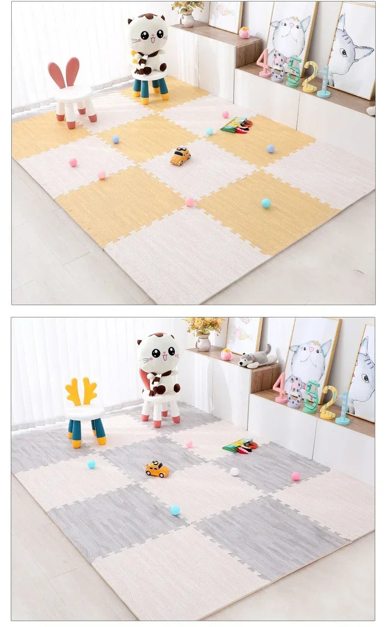 8/16Pcs Baby Puzzle Floor Mats Waterproof Non-Slip Foam Tiles Soft Play Mat for Infant Toddler Room Nursery Crawling Area Decor