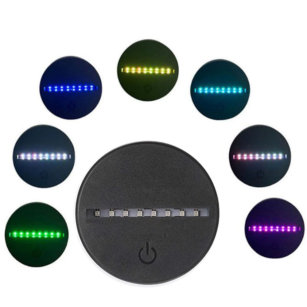 3D Illusion Night Light Messi 7 Color/16 Color Gradient Touch Switch LED Night Light Table Lamp (Crackle White)