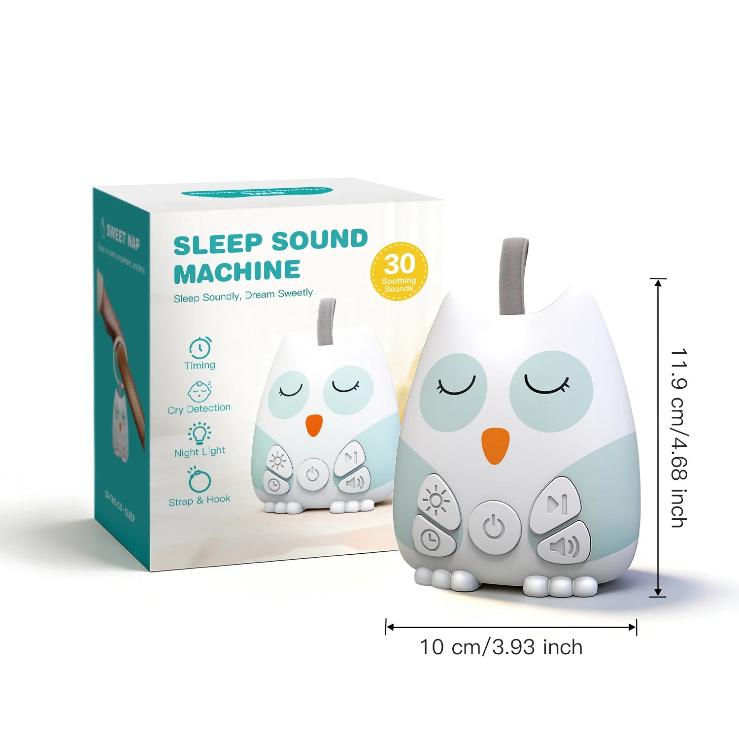 Sound Oasis Portable Baby White Noise Machine With Night Light, Soothing Sounds, Rechargeable Sleep Helper Model S1