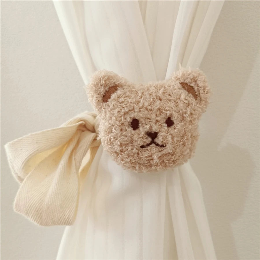 Ins style Bear Shaped Curtain Tie Clips 80cm Strap Length For Kids Room Home Decor Model 80cm