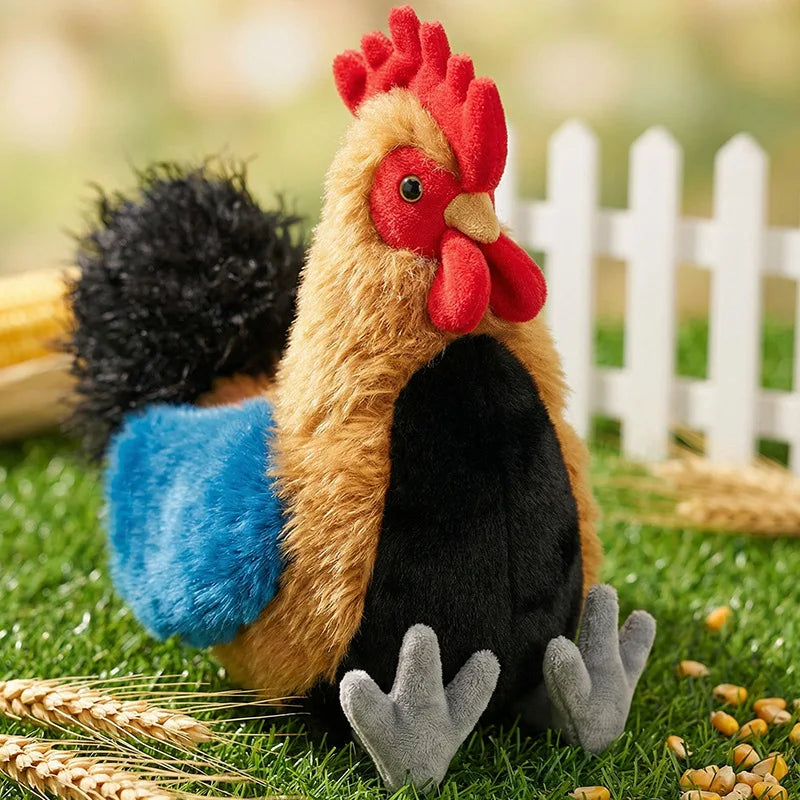 2026 New Simulation Chubby Rooster Hen Black-bone Chicken Fluffy Simulation Animal Poultry Stuffed Soft Lifelike Huggable Pillow
