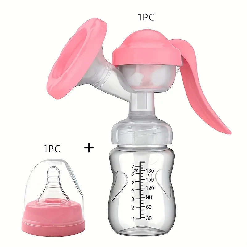 2In1 Manual Breast Pump With Bottle Set And Milk Saver Scale Soft Silicone Diversion Trench Model 2In1