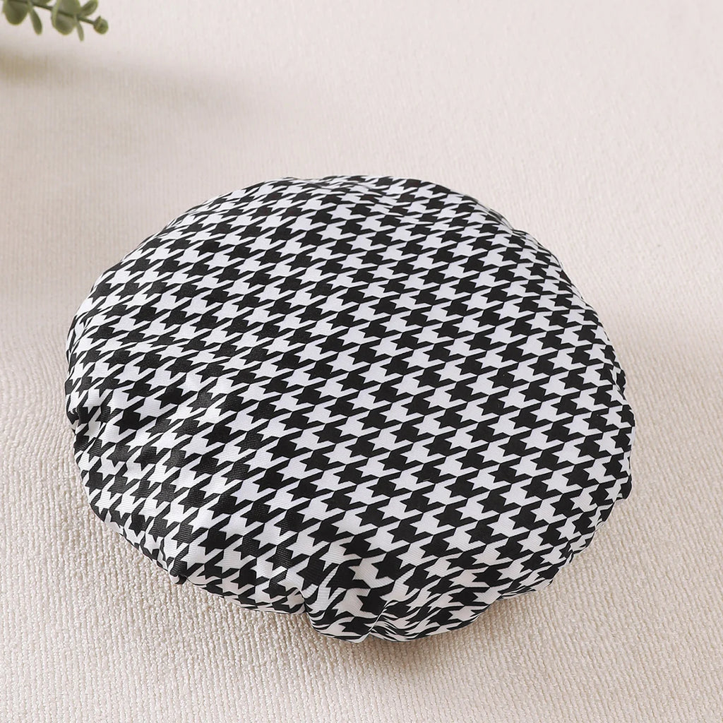 0-18 Months Baby Girl Thousand Bird Grid Love Fashion Long Sleeve Bodysuit+Hat Two Piece Set Newborn Baby Girl Crawler Bodysuit